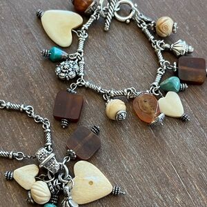 Brighton Necklace + Bracelet Set • Southwestern Turquoise Hearts • Retired